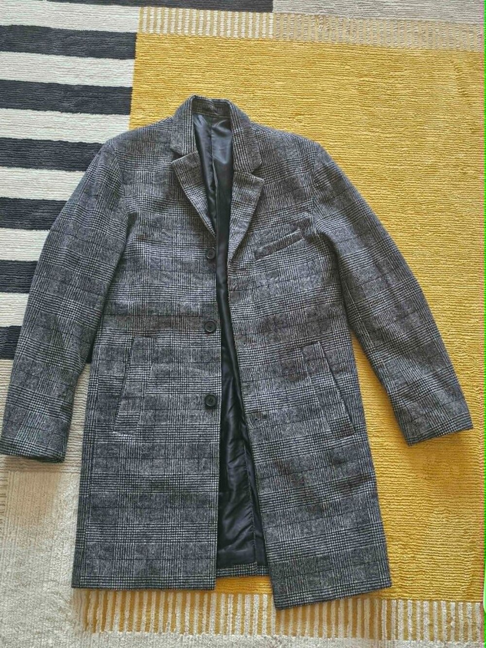 H&M Glen Plaid Overcoat 38R